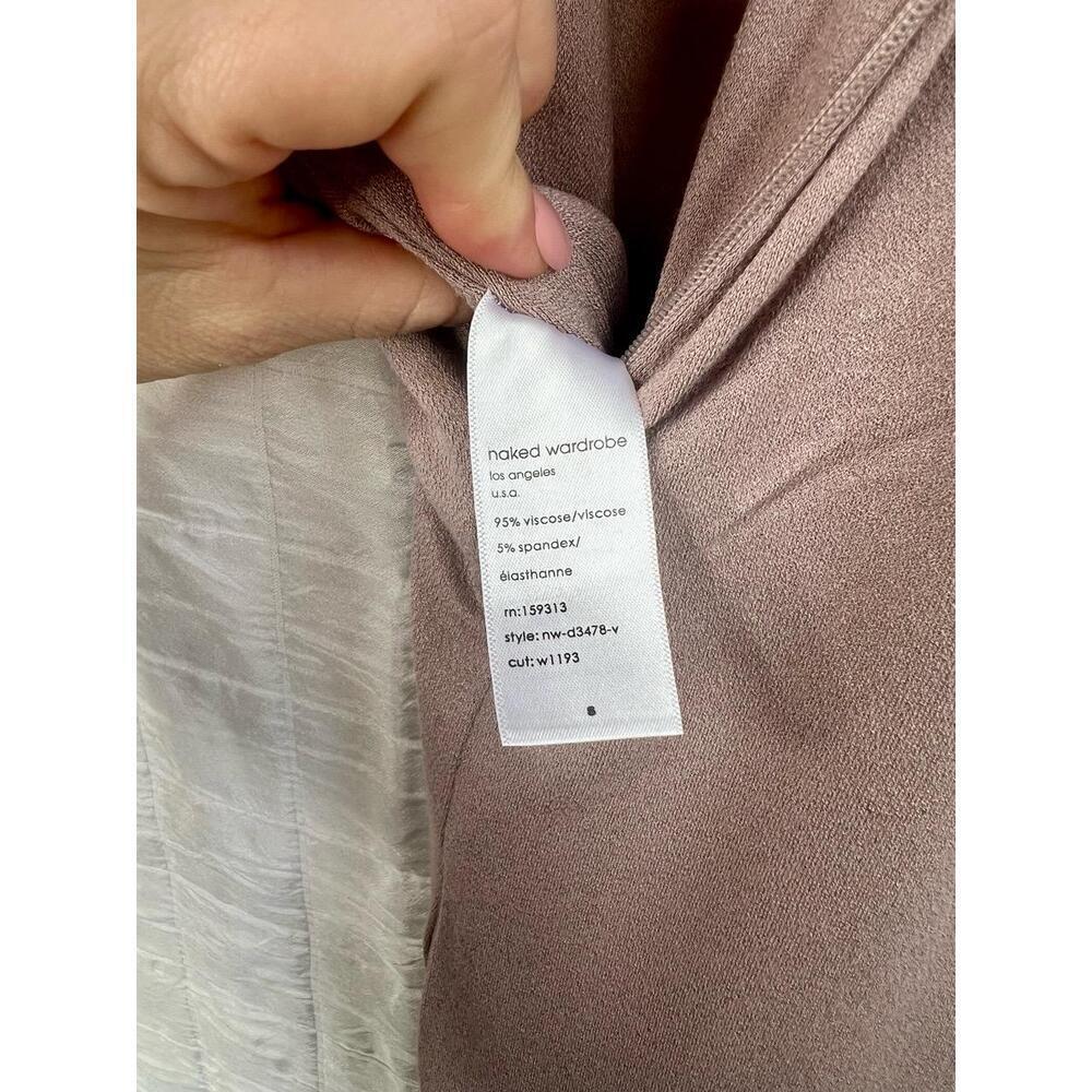 Naked Wardrobe Beige Brown High Neck Sleeveless Fitted Maxi Dress Size Small - Picture 8 of 11